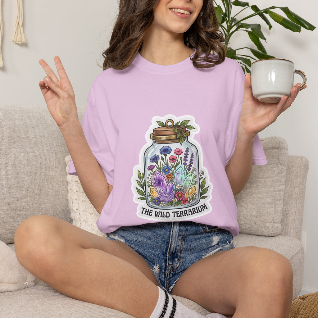 Terrarium Floral T-Shirt — "The Wild Terrarium" Botanical Jar Tee