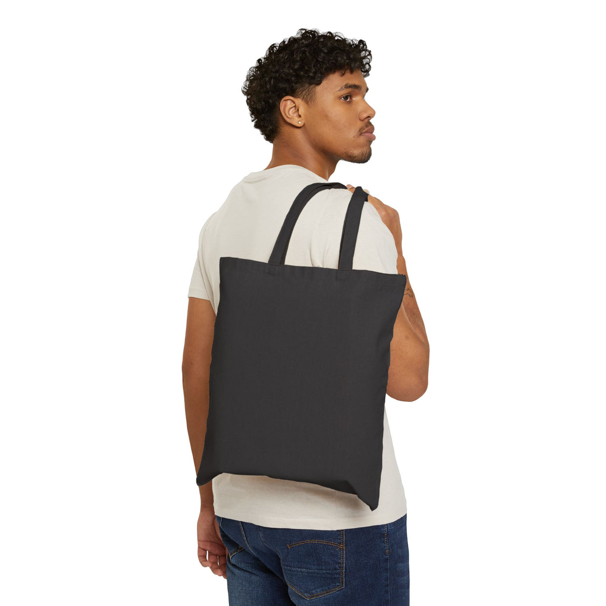 Halloween Tote Bag — "Happy Halloween" Ghost Pumpkin Canvas Tote