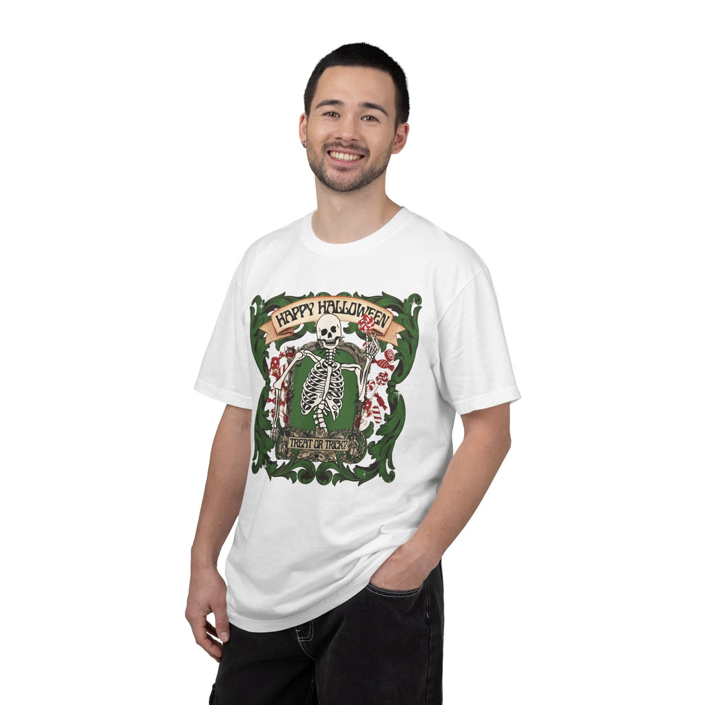Happy Halloween Skeleton T-Shirt — Vintage Trick or Treat Graphic Tee