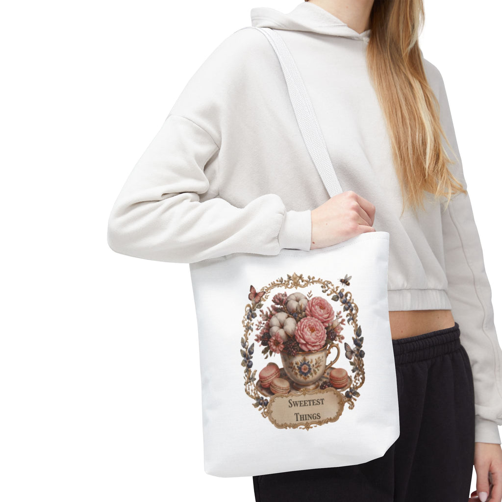 Vintage Floral Bouquet Tote — "Sweetest Things" Canvas Bag
