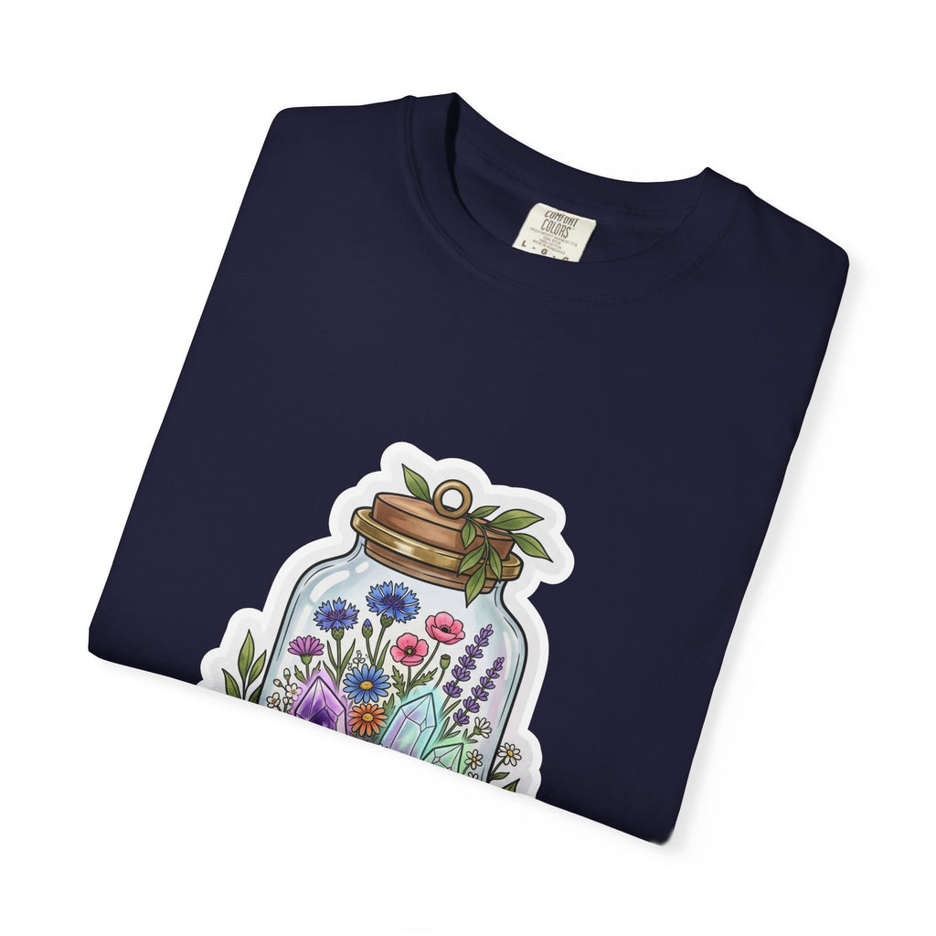 Terrarium Floral T-Shirt — "The Wild Terrarium" Botanical Jar Tee