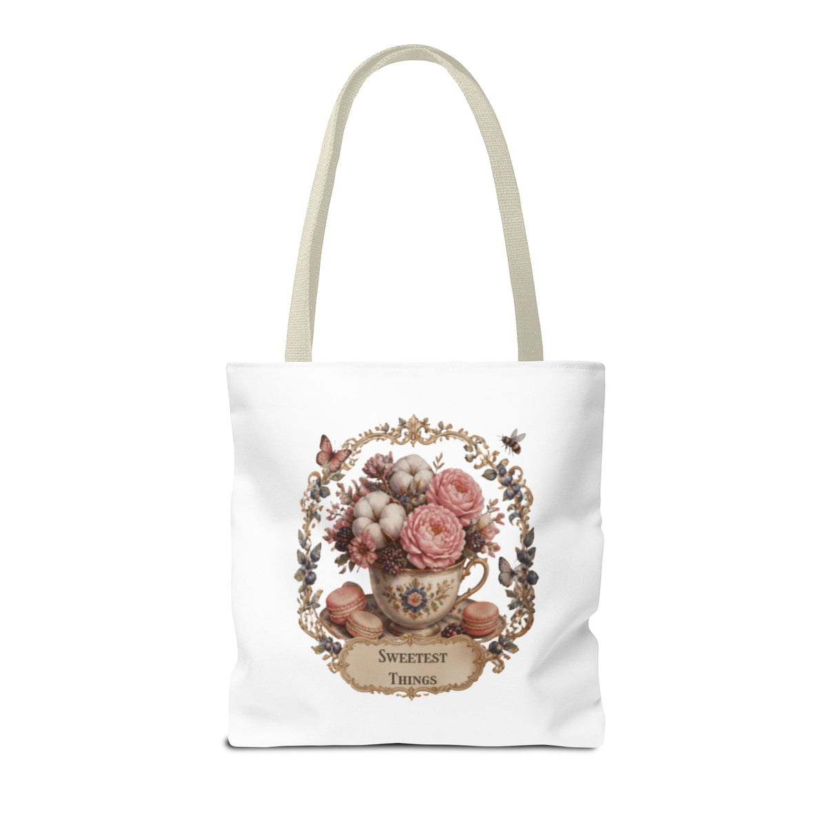 Vintage Floral Bouquet Tote — "Sweetest Things" Canvas Bag