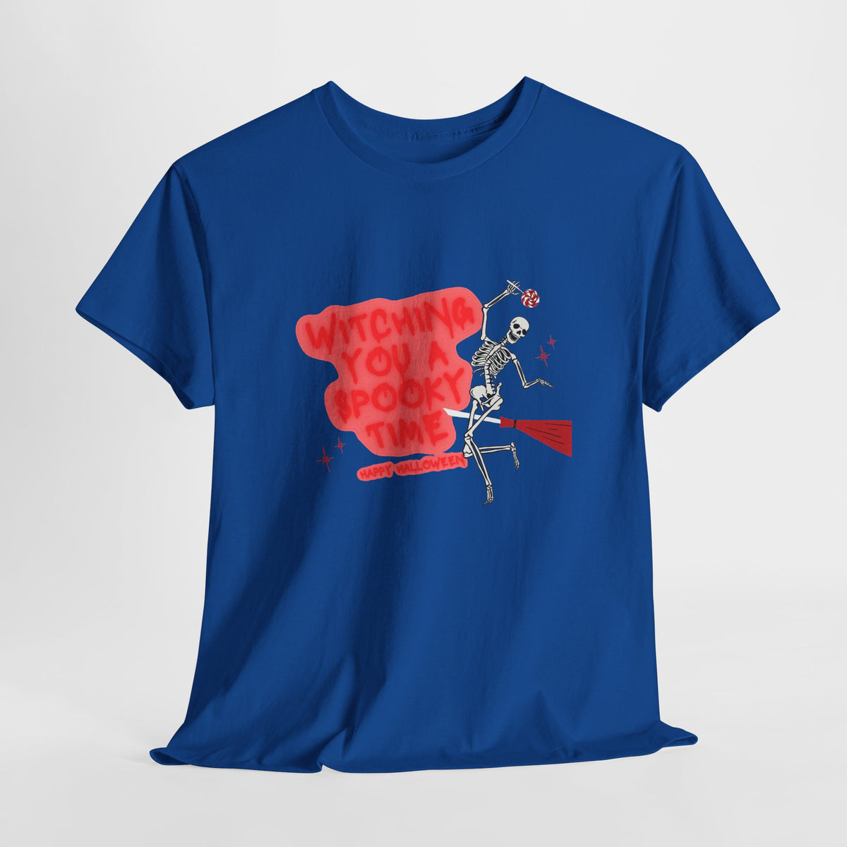 Skeleton 'Witching You a Spooky Time' Halloween T-Shirt