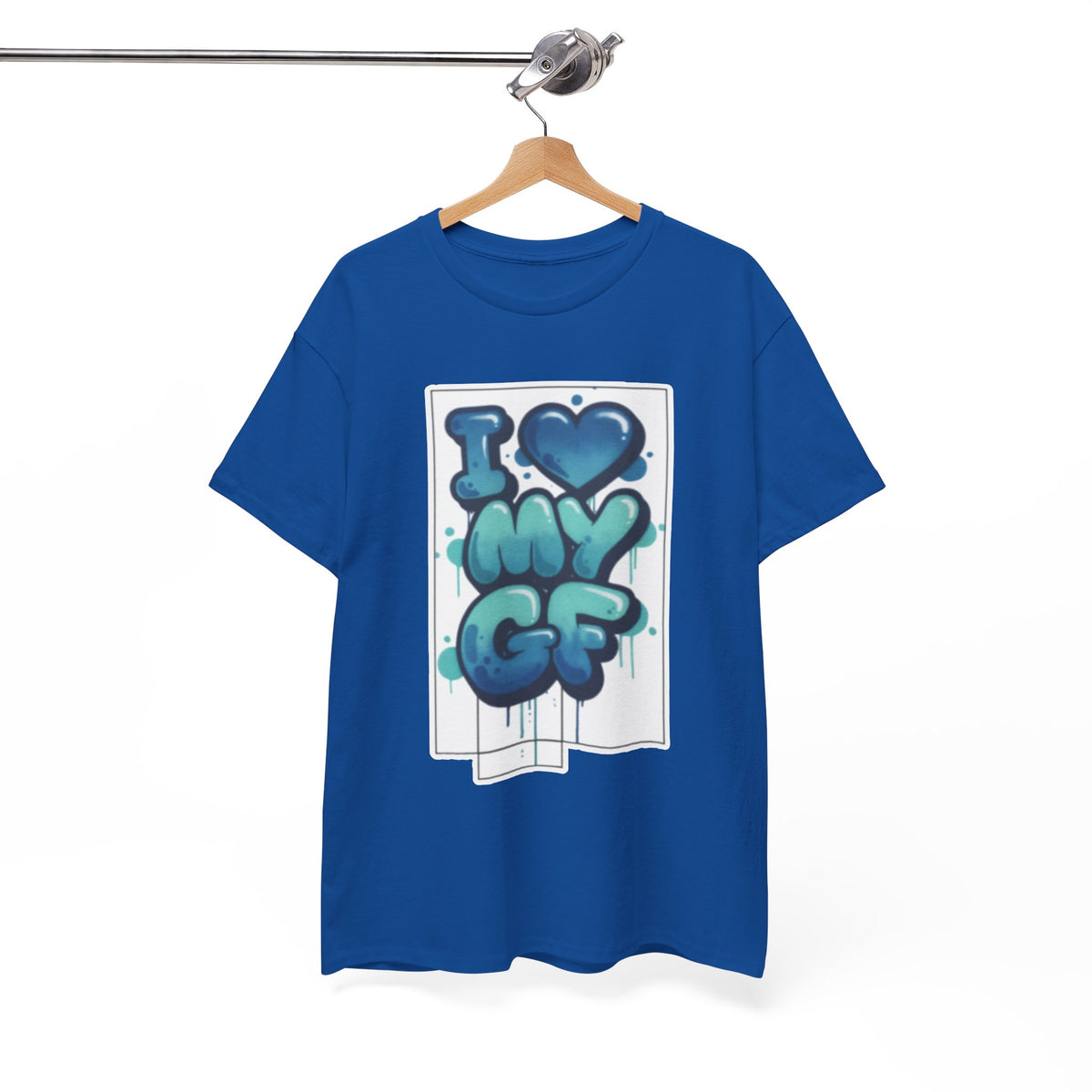 I LOVE My GF T-Shirt — Cute Blue Graffiti Love Tee for Girlfriend Gifts