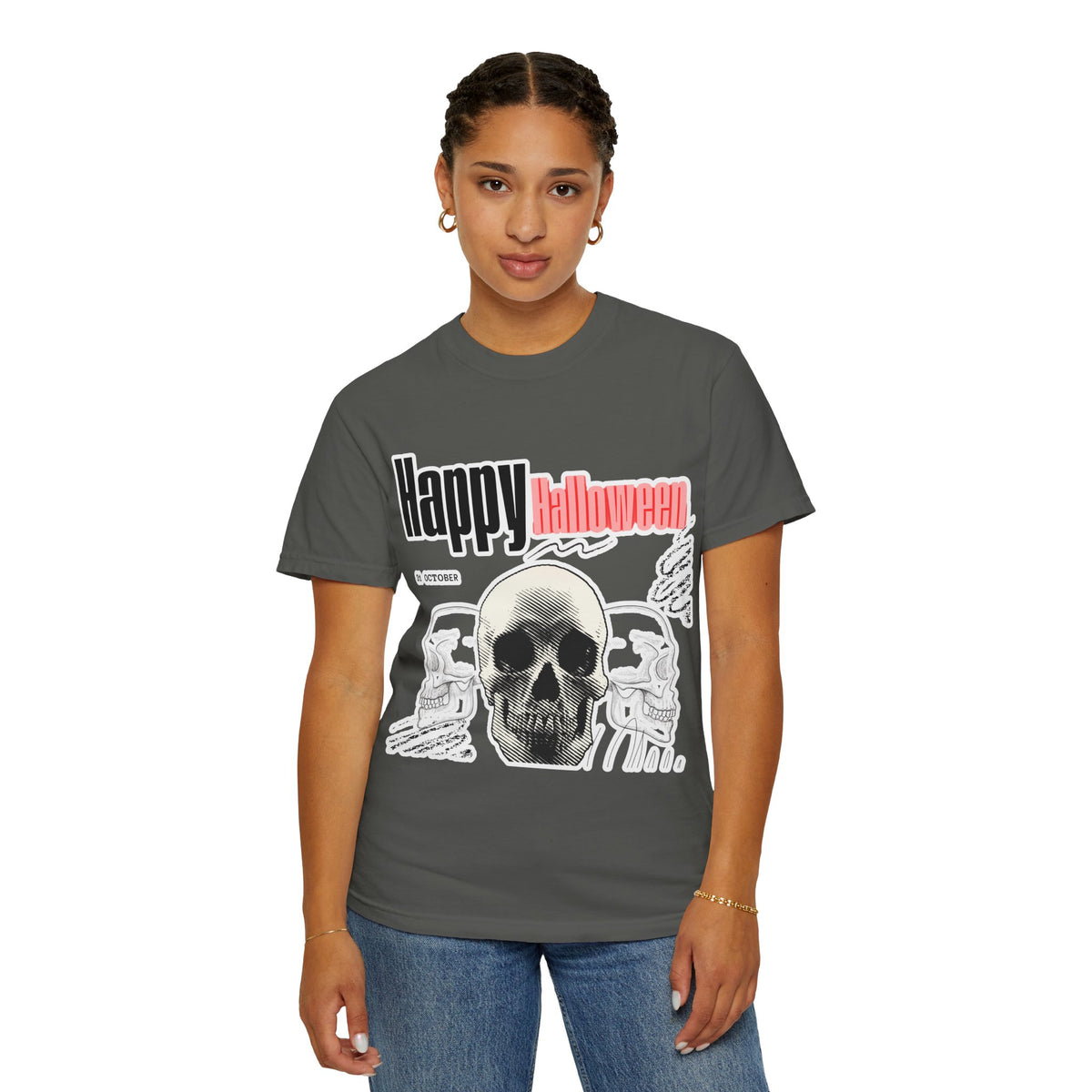 Happy Halloween Skull T-Shirt — Graphic Halloween Tee