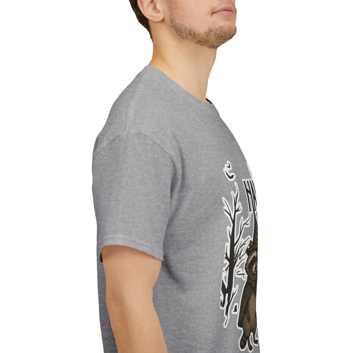 Halloween Raccoon Ghost Pumpkin T‑Shirt — Cute Spooky Costume Trio Tee