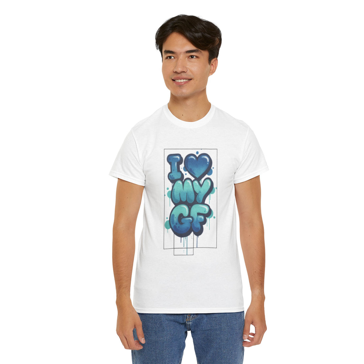 I LOVE My GF T-Shirt — Cute Blue Graffiti Love Tee for Girlfriend Gifts
