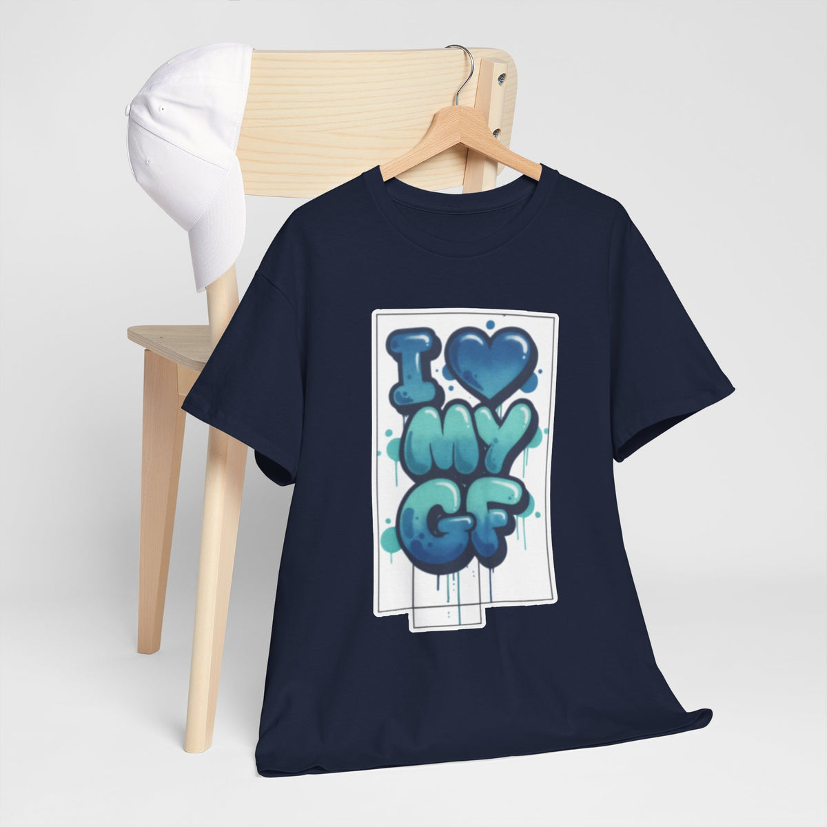 I LOVE My GF T-Shirt — Cute Blue Graffiti Love Tee for Girlfriend Gifts