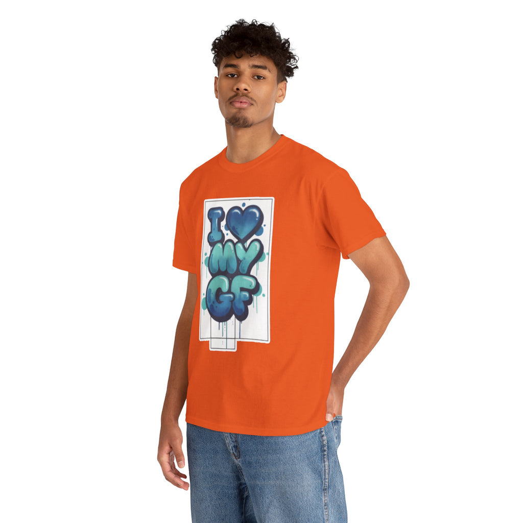I LOVE My GF T-Shirt — Cute Blue Graffiti Love Tee for Girlfriend Gifts