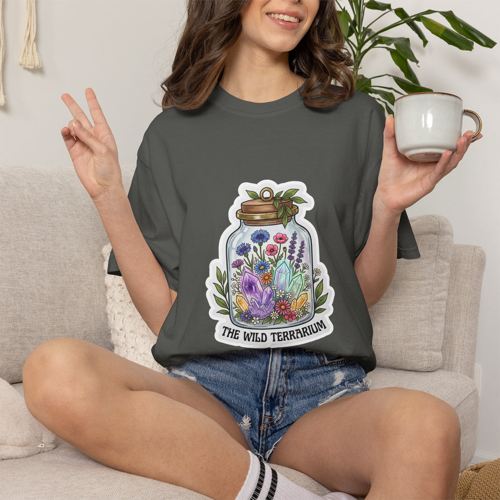 Terrarium Floral T-Shirt — "The Wild Terrarium" Botanical Jar Tee
