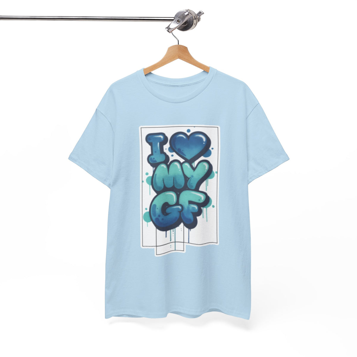 I LOVE My GF T-Shirt — Cute Blue Graffiti Love Tee for Girlfriend Gifts