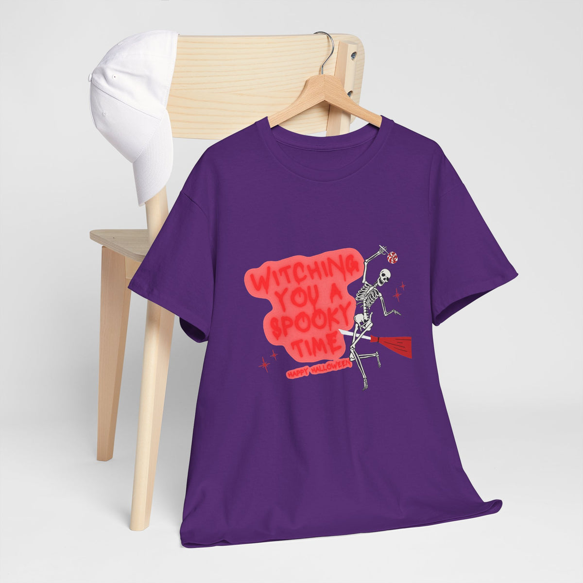 Skeleton 'Witching You a Spooky Time' Halloween T-Shirt