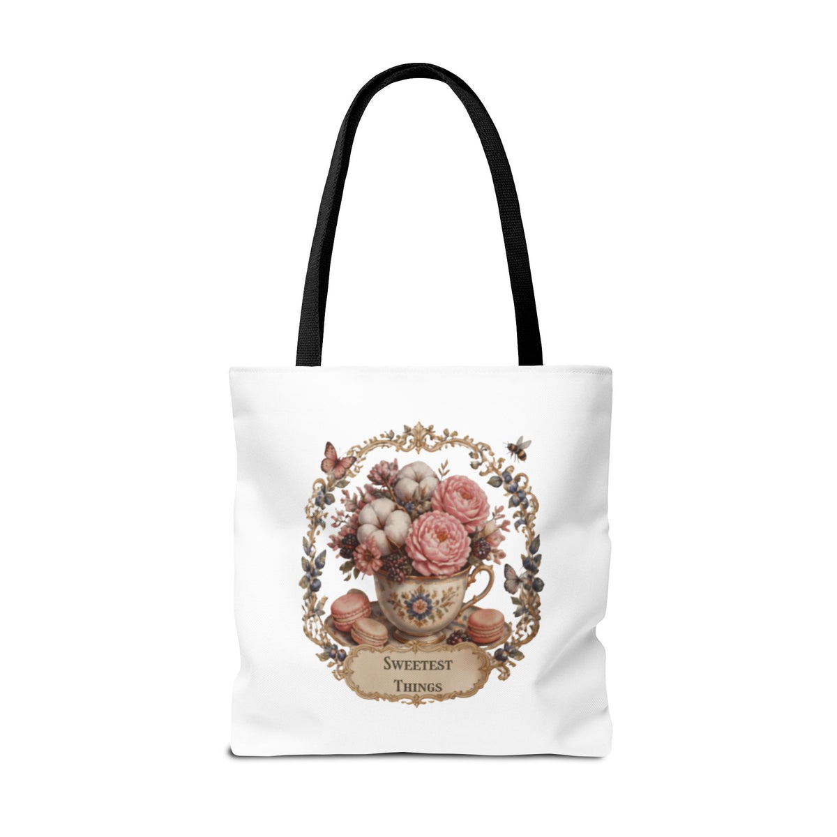 Vintage Floral Bouquet Tote — "Sweetest Things" Canvas Bag