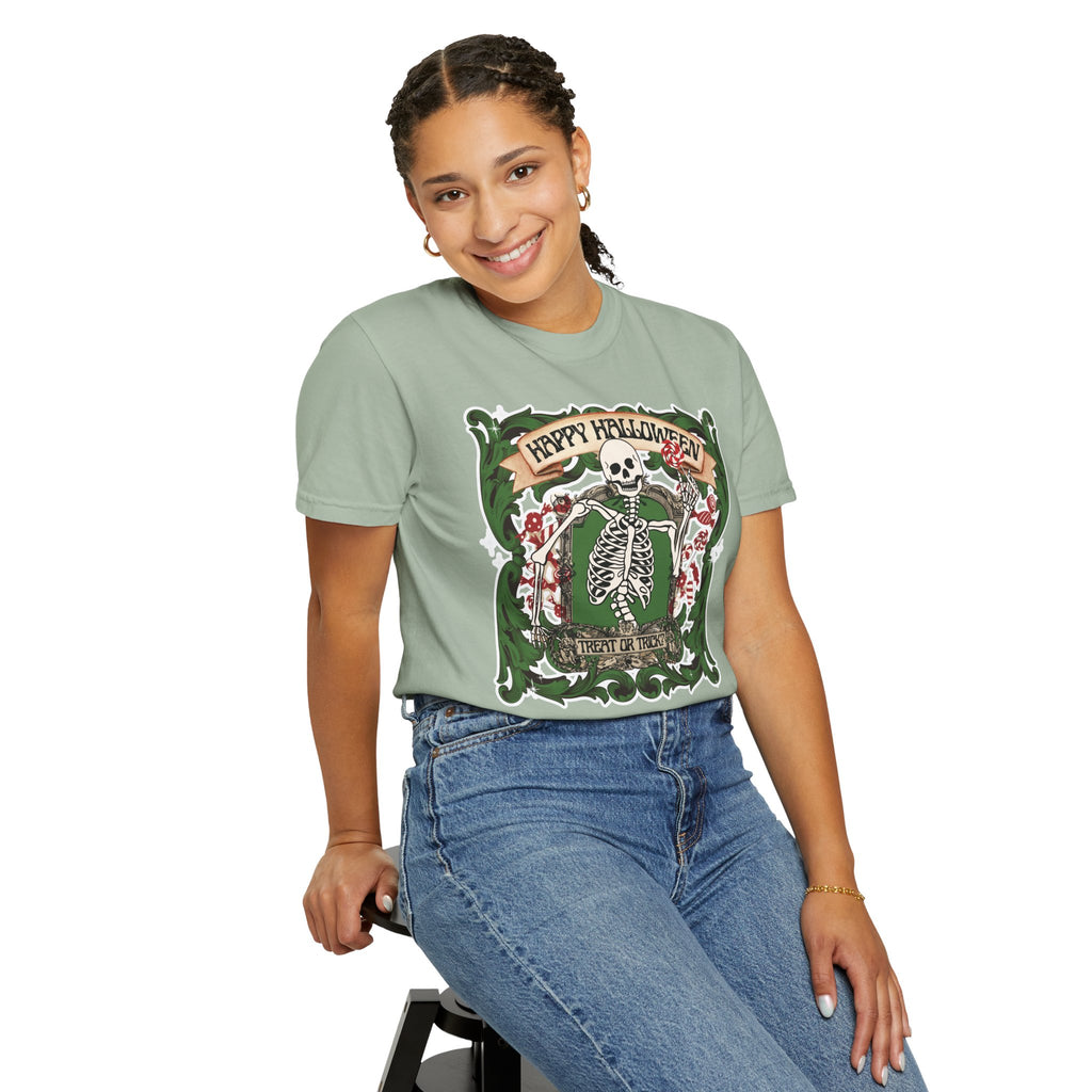 Happy Halloween Skeleton T-Shirt — Vintage Trick or Treat Graphic Tee