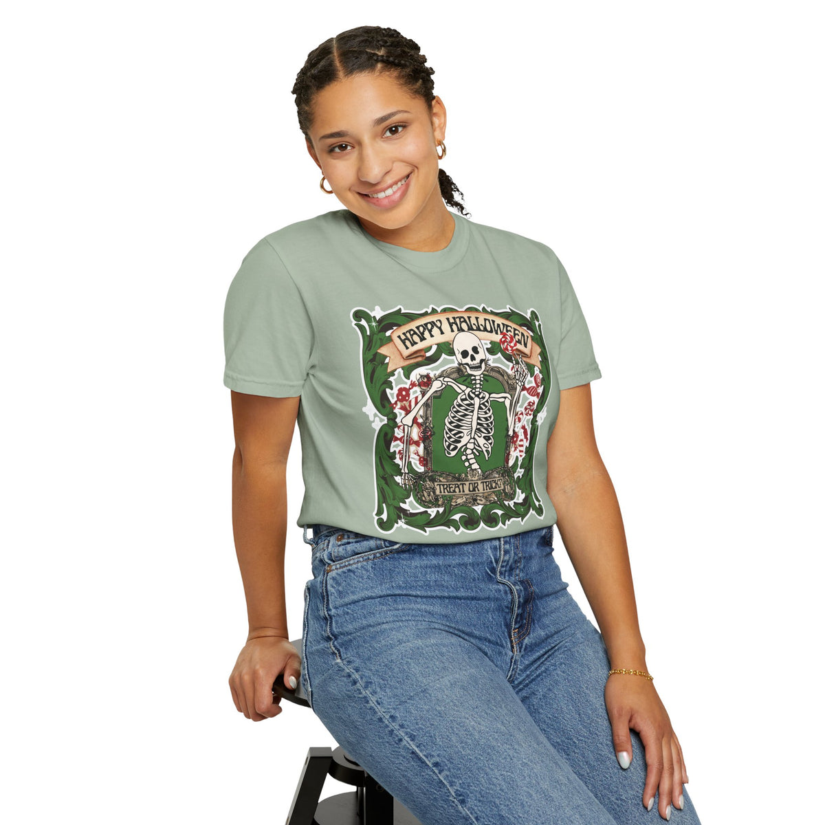 Happy Halloween Skeleton T-Shirt — Vintage Trick or Treat Graphic Tee