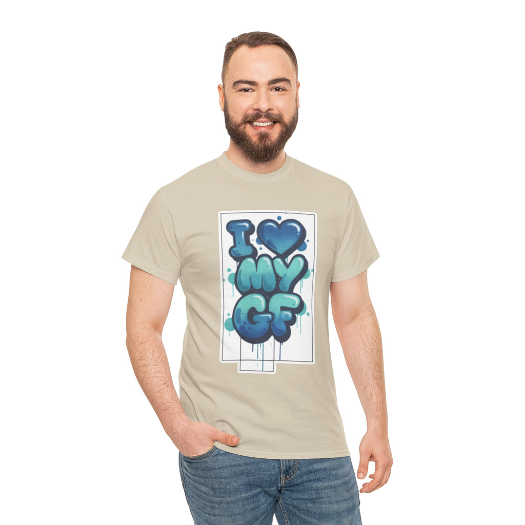 I LOVE My GF T-Shirt — Cute Blue Graffiti Love Tee for Girlfriend Gifts