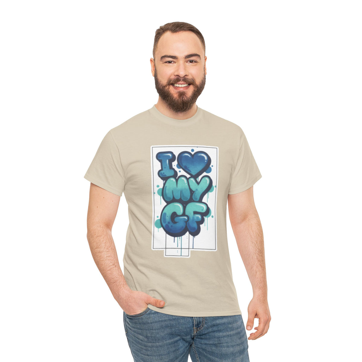I LOVE My GF T-Shirt — Cute Blue Graffiti Love Tee for Girlfriend Gifts