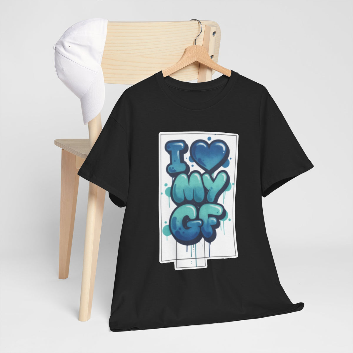 I LOVE My GF T-Shirt — Cute Blue Graffiti Love Tee for Girlfriend Gifts