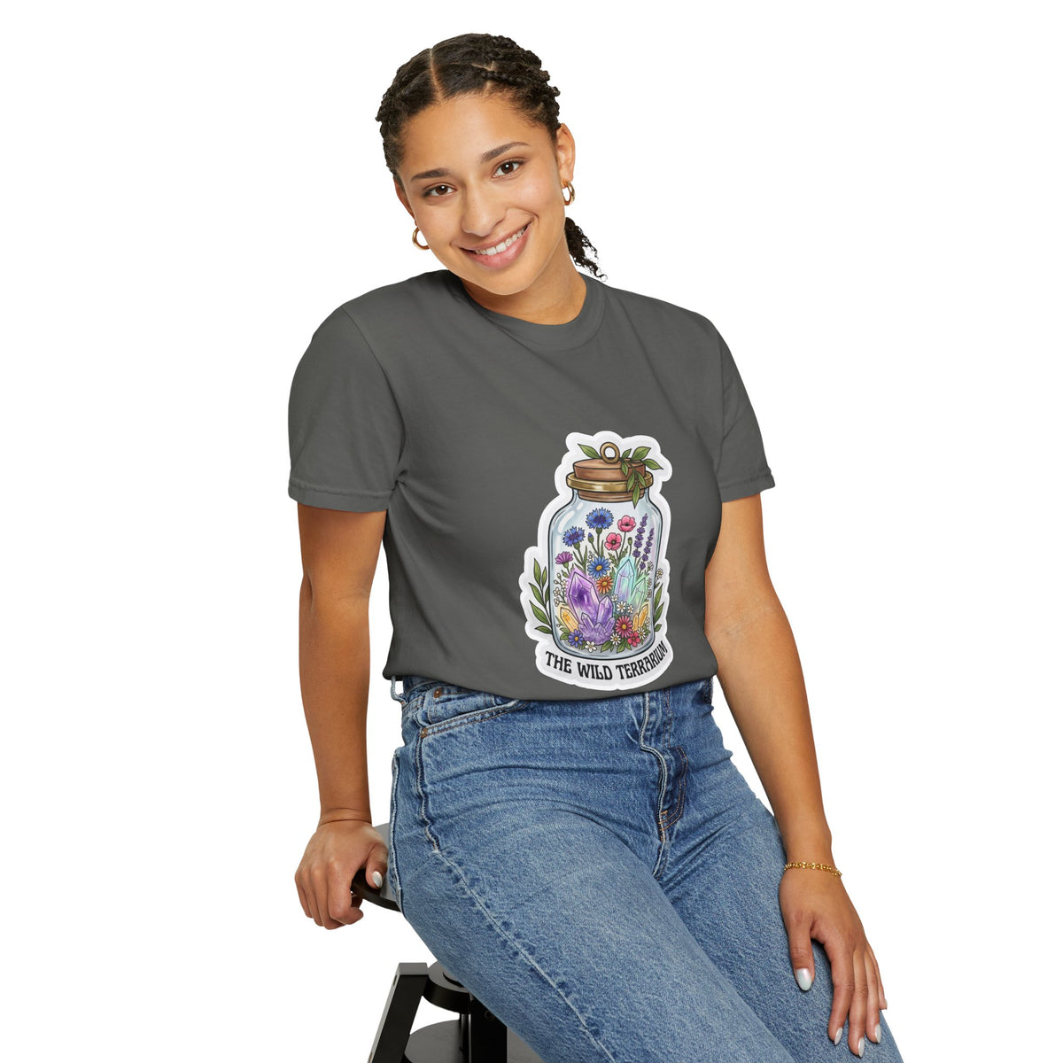 Terrarium Floral T-Shirt — "The Wild Terrarium" Botanical Jar Tee