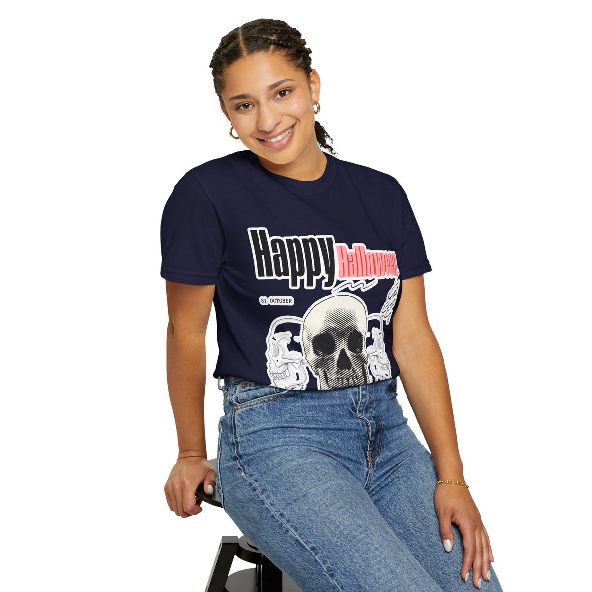 Happy Halloween Skull T-Shirt — Graphic Halloween Tee