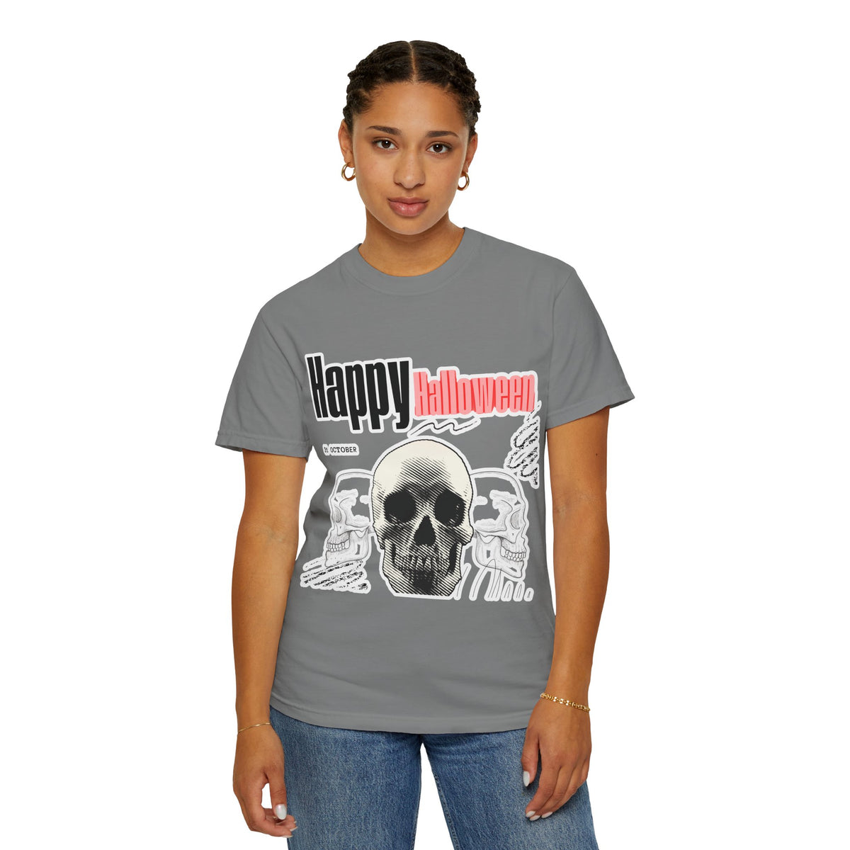 Happy Halloween Skull T-Shirt — Graphic Halloween Tee