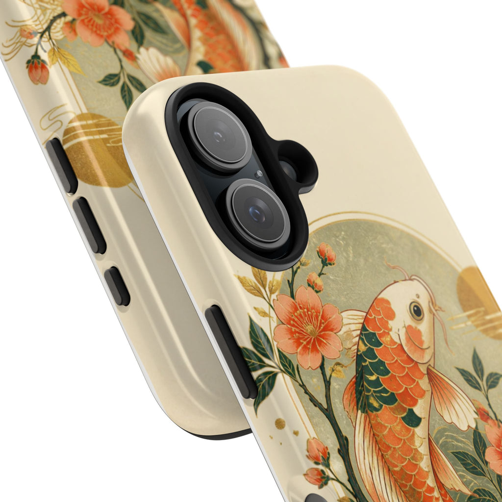 Koi Blossom Tough Phone Case — Vintage Japanese Fish Design