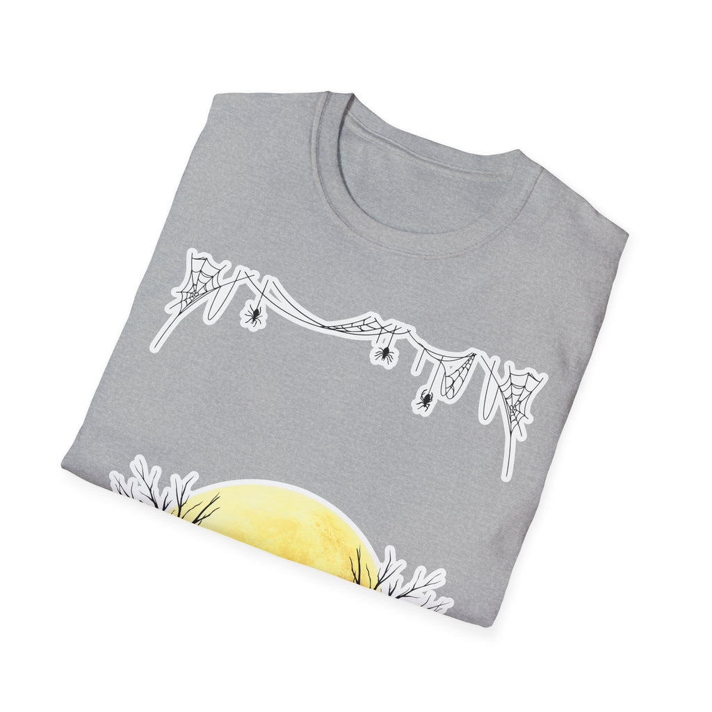 Halloween Moon Silhouette T-Shirt — Spooky Graveyard Pumpkin Scene