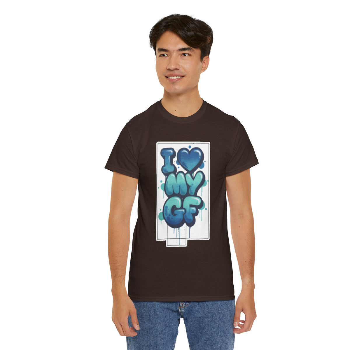 I LOVE My GF T-Shirt — Cute Blue Graffiti Love Tee for Girlfriend Gifts