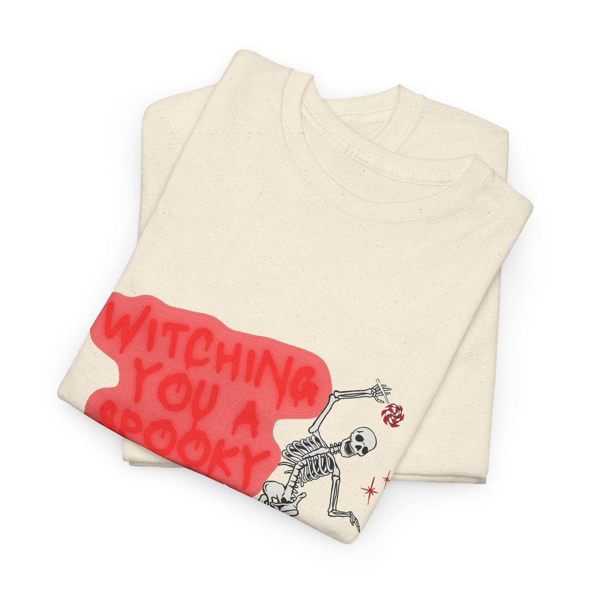 Skeleton 'Witching You a Spooky Time' Halloween T-Shirt