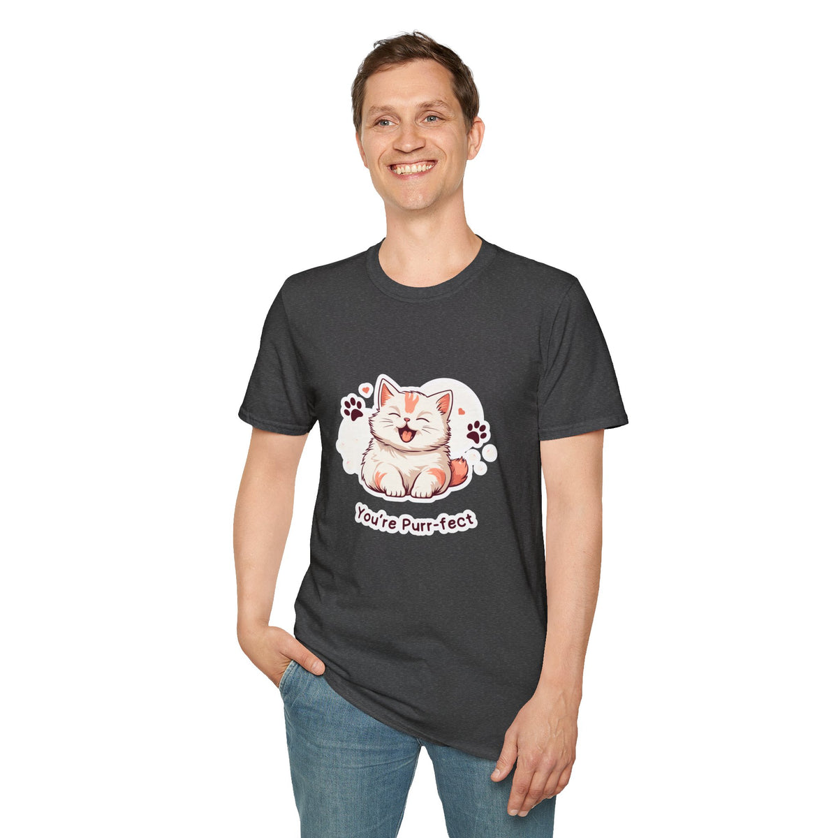 Cat T-Shirt — Cute 'You're Purr-fect' Kitten Graphic Tee
