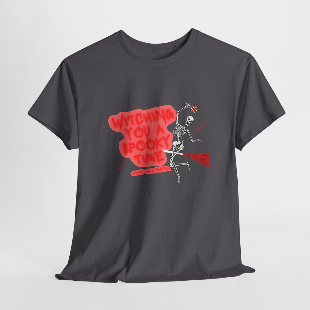 Skeleton 'Witching You a Spooky Time' Halloween T-Shirt