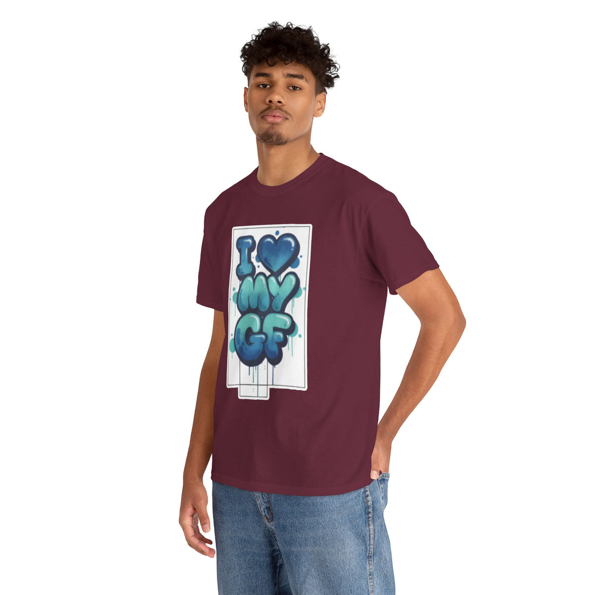 I LOVE My GF T-Shirt — Cute Blue Graffiti Love Tee for Girlfriend Gifts