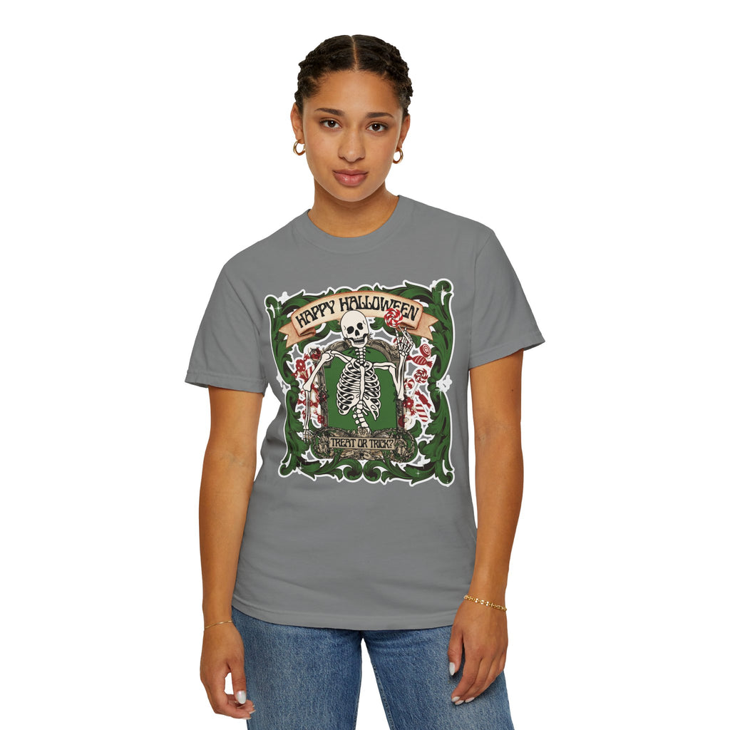 Happy Halloween Skeleton T-Shirt — Vintage Trick or Treat Graphic Tee