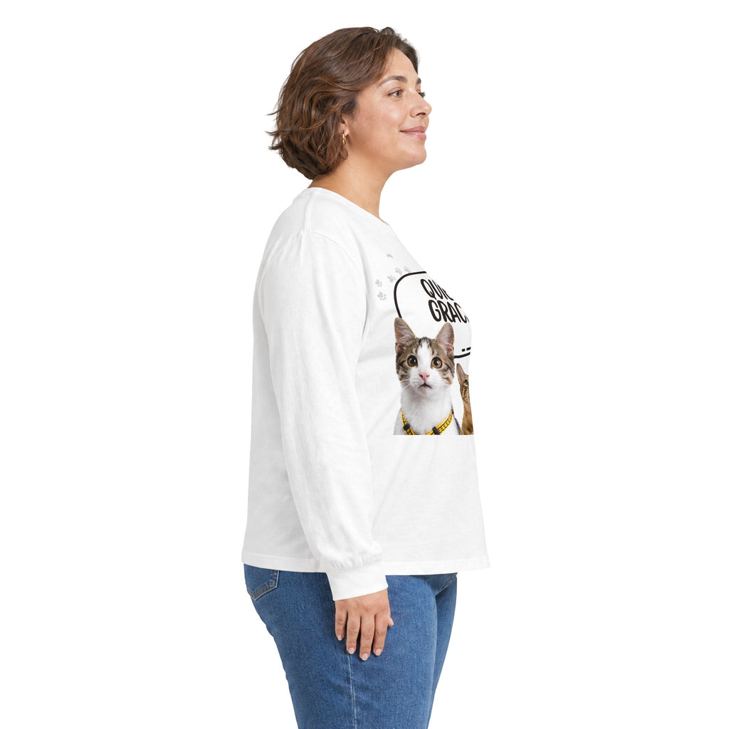 Quiet Grace Cat Long Sleeve Tee — Cute Kitty Photo Shirt