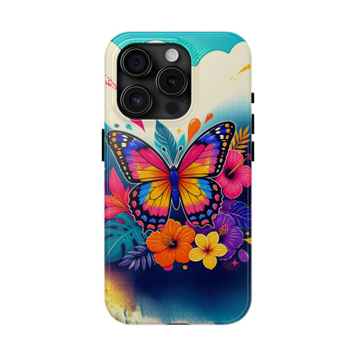 Butterfly Floral Tough Phone Case — Colorful Protective Phone Cover