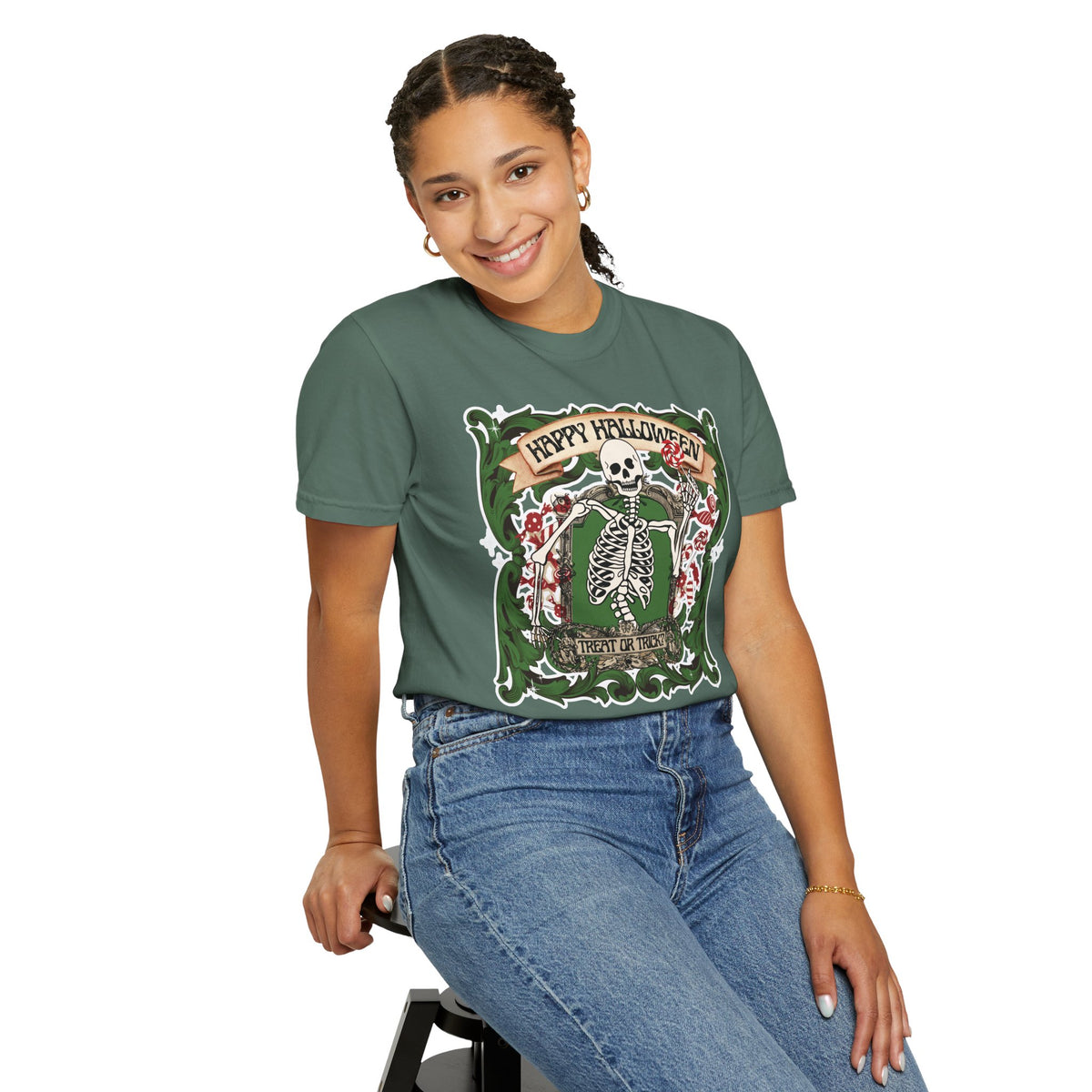 Happy Halloween Skeleton T-Shirt — Vintage Trick or Treat Graphic Tee