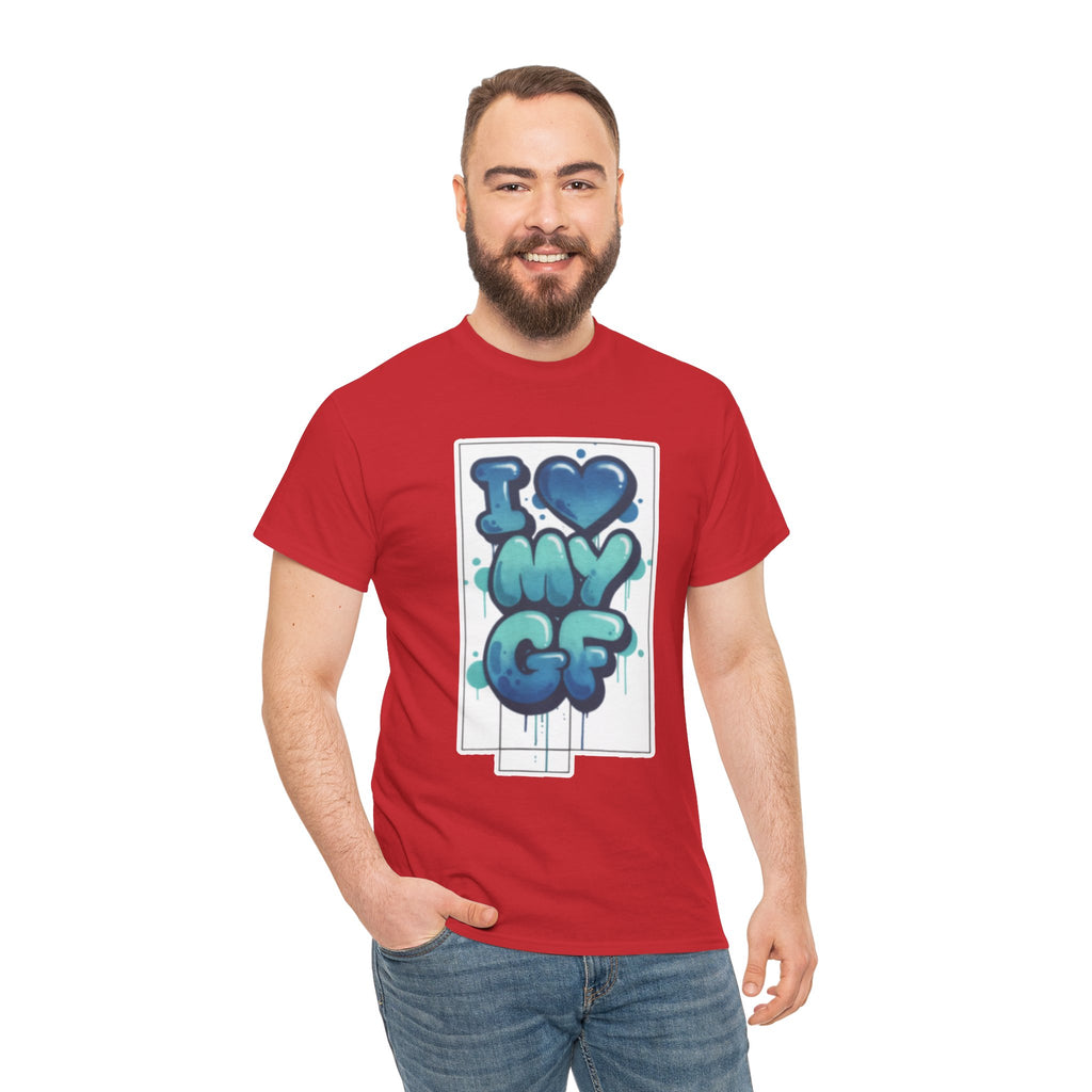 I LOVE My GF T-Shirt — Cute Blue Graffiti Love Tee for Girlfriend Gifts