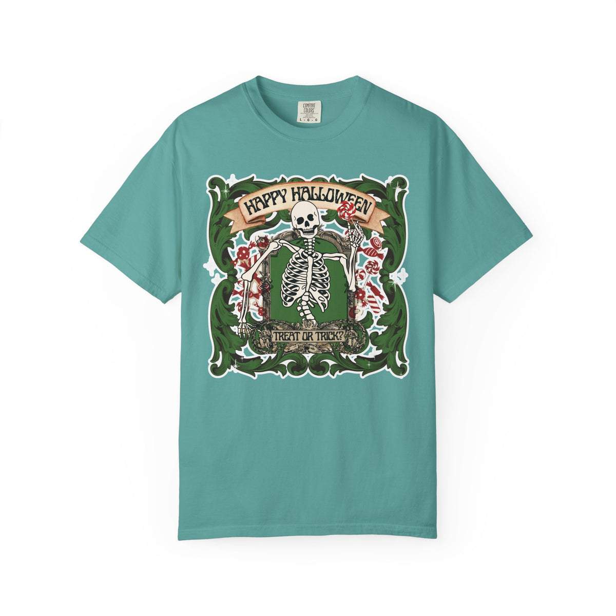 Happy Halloween Skeleton T-Shirt — Vintage Trick or Treat Graphic Tee
