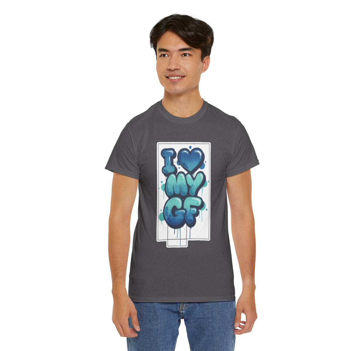 I LOVE My GF T-Shirt — Cute Blue Graffiti Love Tee for Girlfriend Gifts