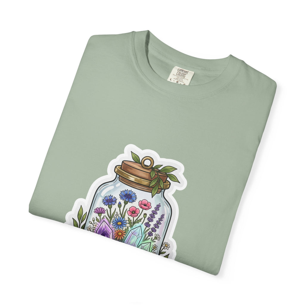 Terrarium Floral T-Shirt — "The Wild Terrarium" Botanical Jar Tee
