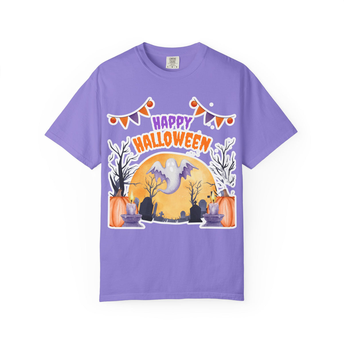 Happy Halloween T-Shirt — Ghost & Pumpkin Halloween Tee