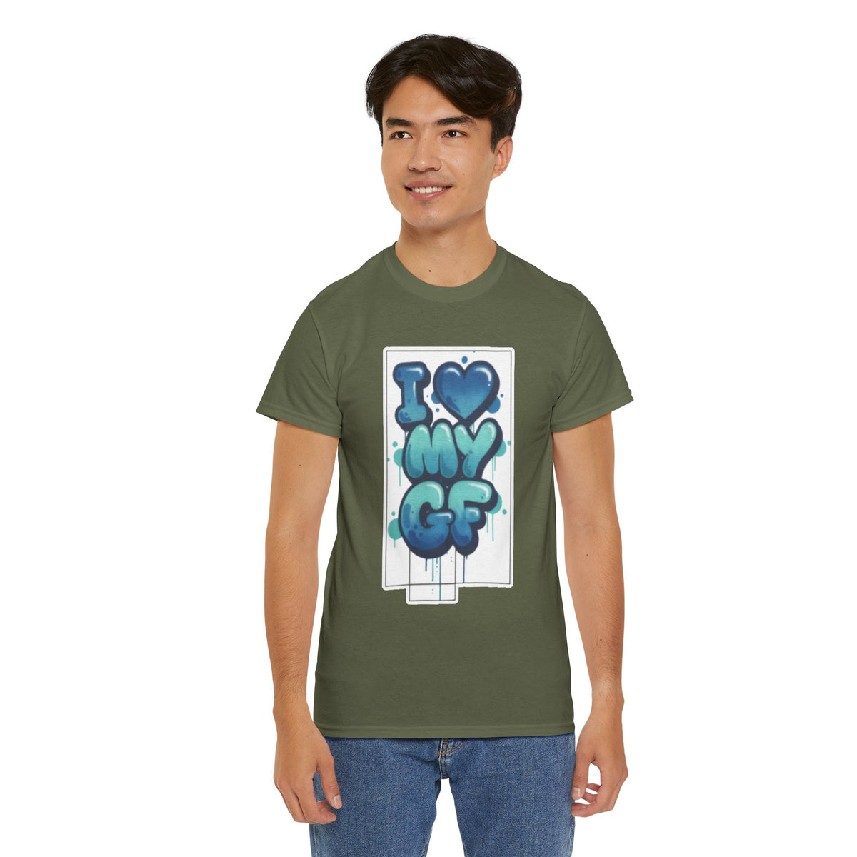 I LOVE My GF T-Shirt — Cute Blue Graffiti Love Tee for Girlfriend Gifts