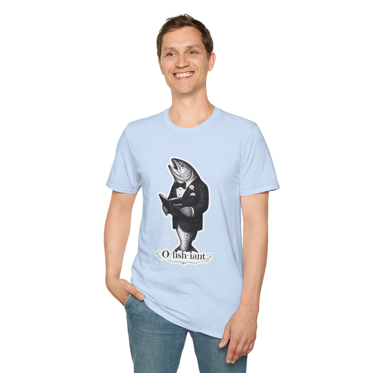 Salmon Gentleman T-Shirt — Dapper Fish Graphic Tee