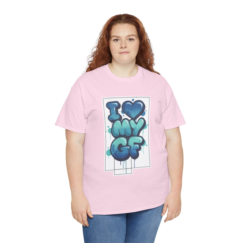 I LOVE My GF T-Shirt — Cute Blue Graffiti Love Tee for Girlfriend Gifts