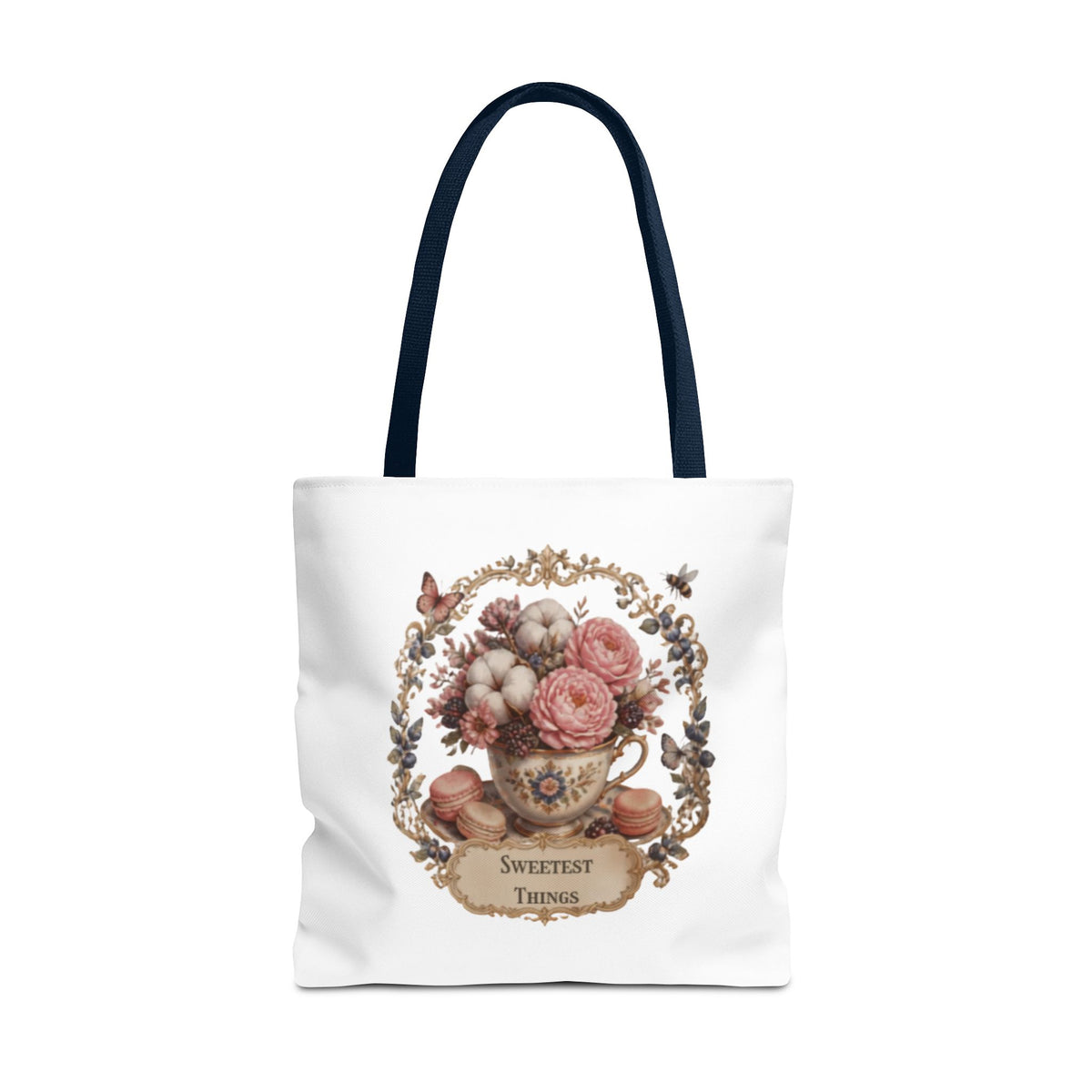 Vintage Floral Bouquet Tote — "Sweetest Things" Canvas Bag