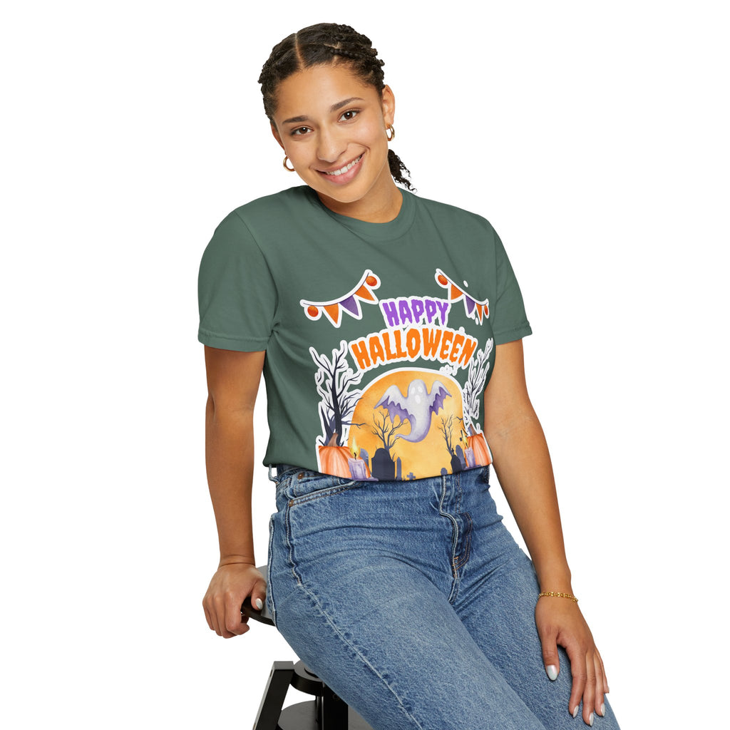 Happy Halloween T-Shirt — Ghost & Pumpkin Halloween Tee