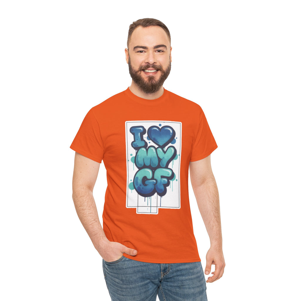 I LOVE My GF T-Shirt — Cute Blue Graffiti Love Tee for Girlfriend Gifts
