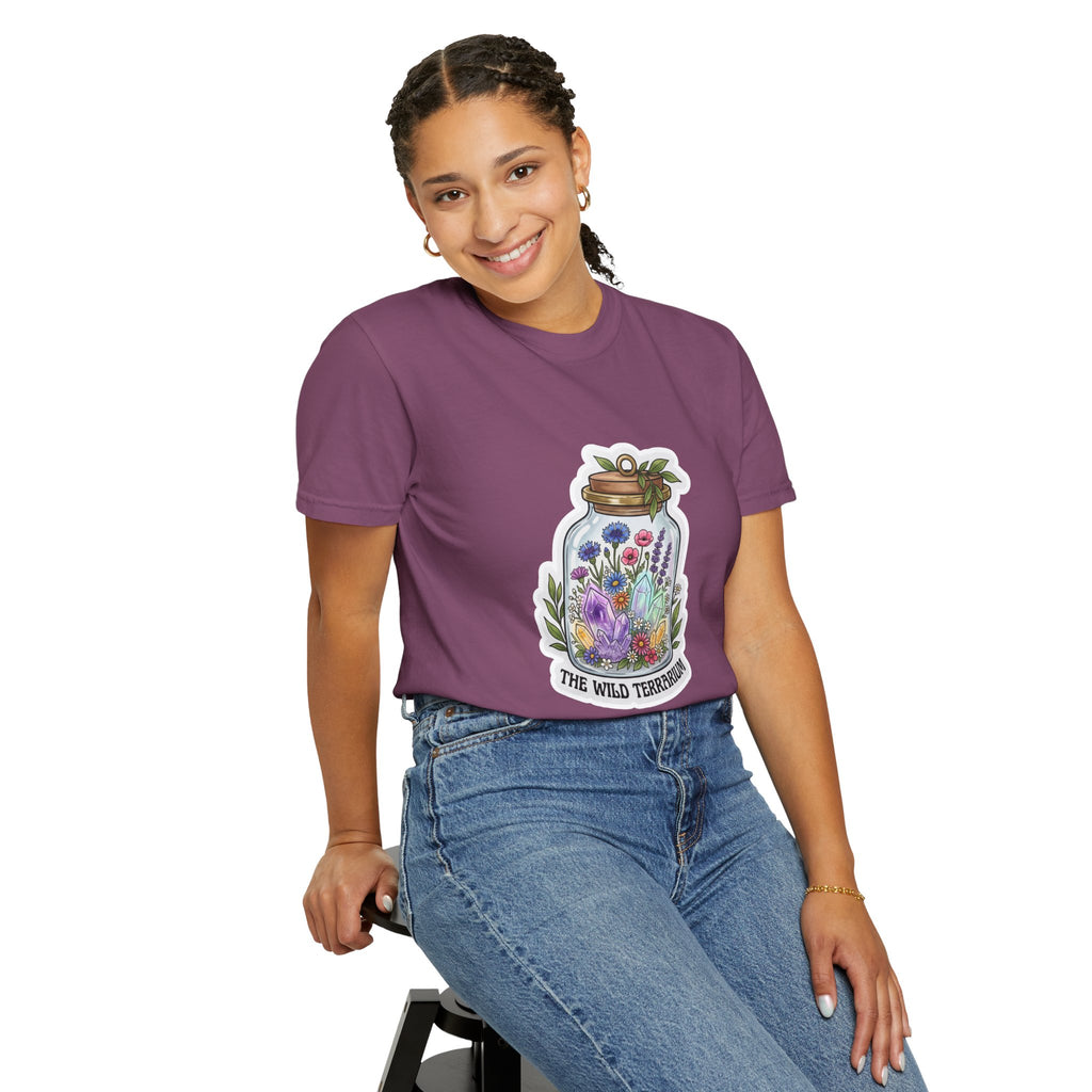 Terrarium Floral T-Shirt — "The Wild Terrarium" Botanical Jar Tee