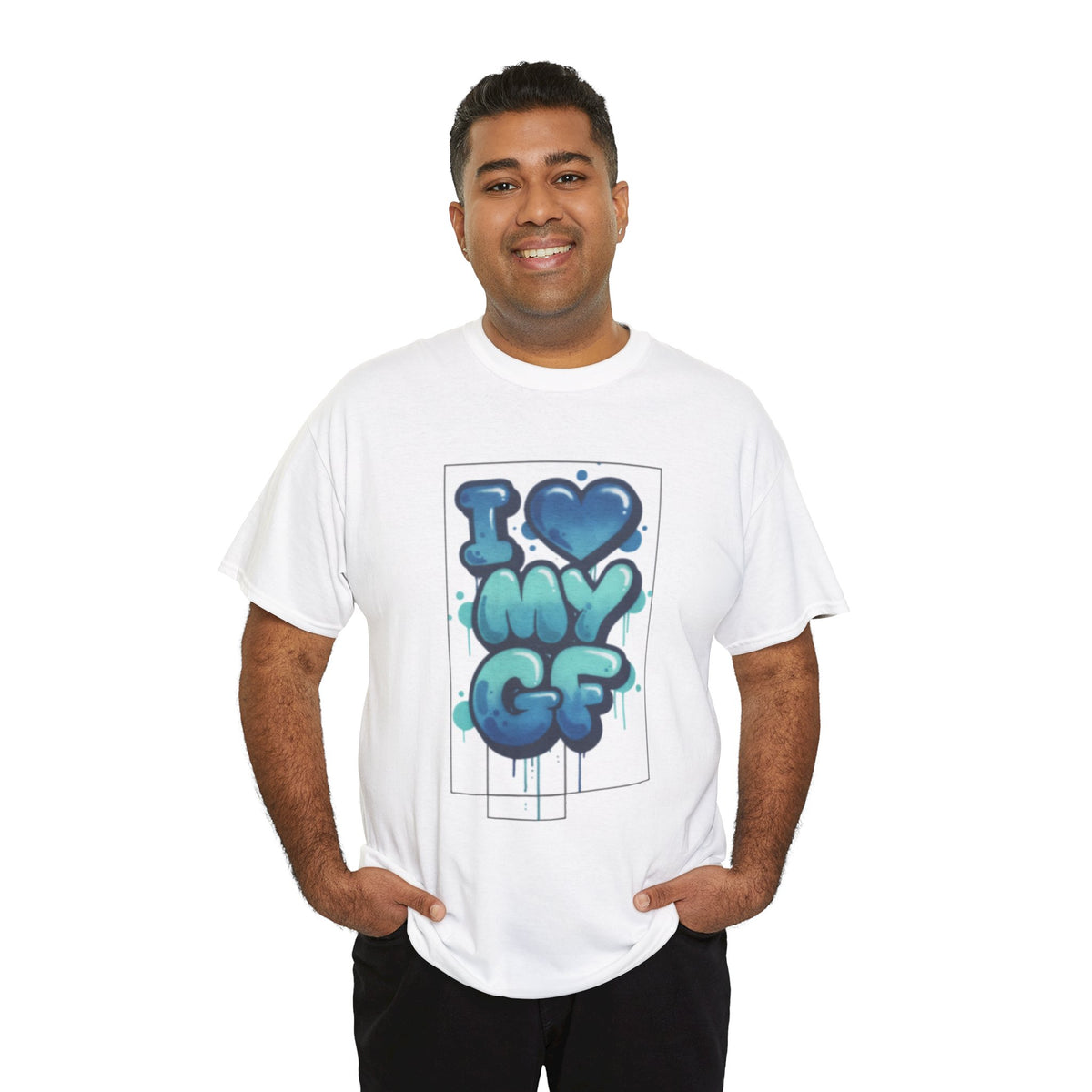 I LOVE My GF T-Shirt — Cute Blue Graffiti Love Tee for Girlfriend Gifts