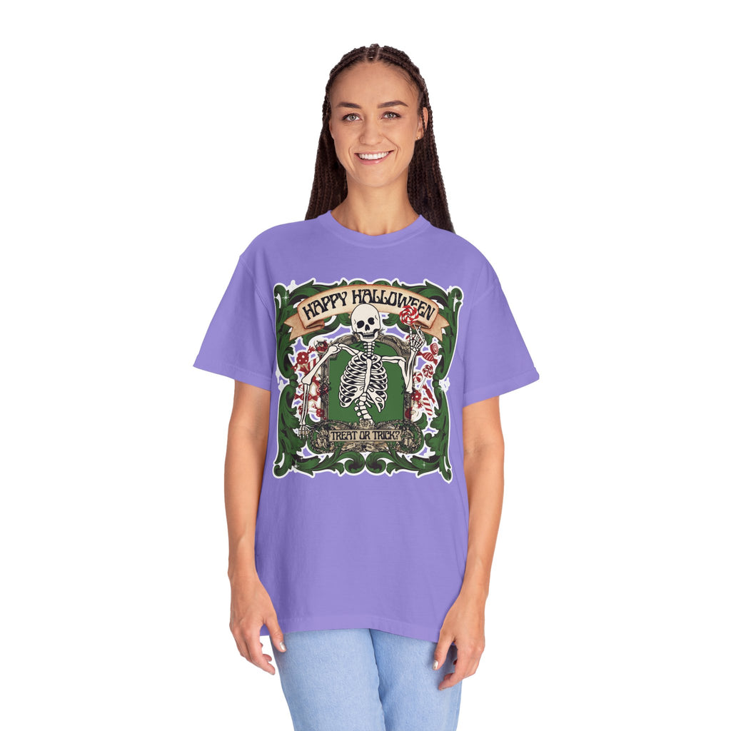 Happy Halloween Skeleton T-Shirt — Vintage Trick or Treat Graphic Tee